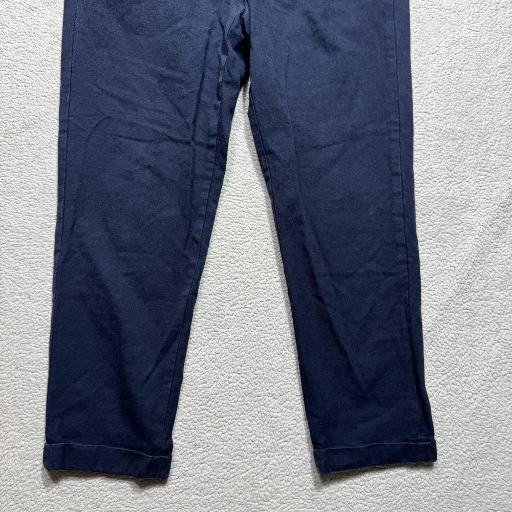 AllSaints Pants Mens 32 Black Pleated Cotton Wool Button Fly Chino Trousers Crop